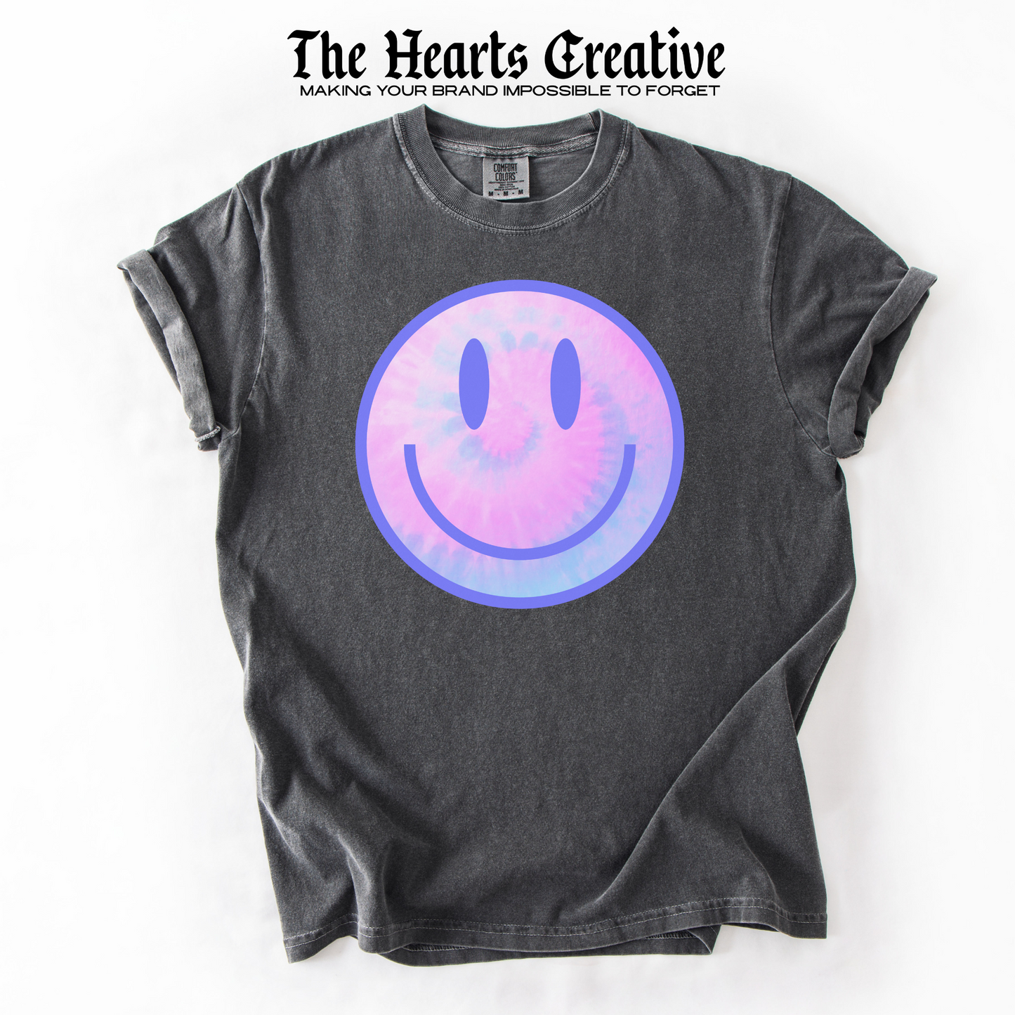 Tie-Dye Smiley – Shirt Design Download (Purple & Pink)