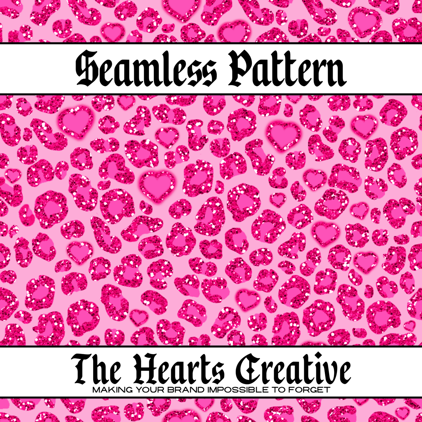 Hot Pink Glitter Leopard Seamless Pattern