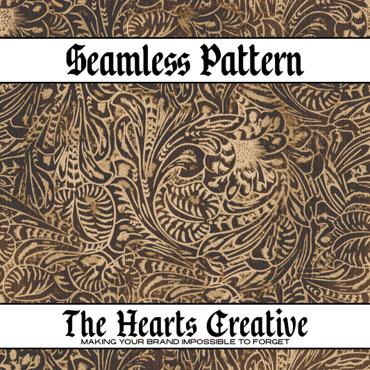 Brown Tooled Leather Seamless Pattern