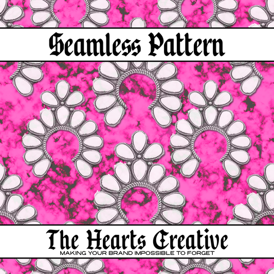 Hot Pink & White Stones Seamless Pattern