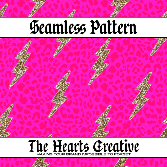 Neon Pink Bolts Seamless Pattern