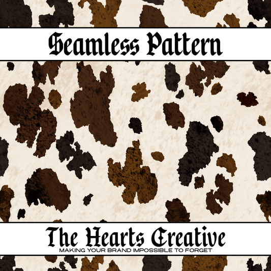 Dark Brown Cow Spots Seamless Pattern