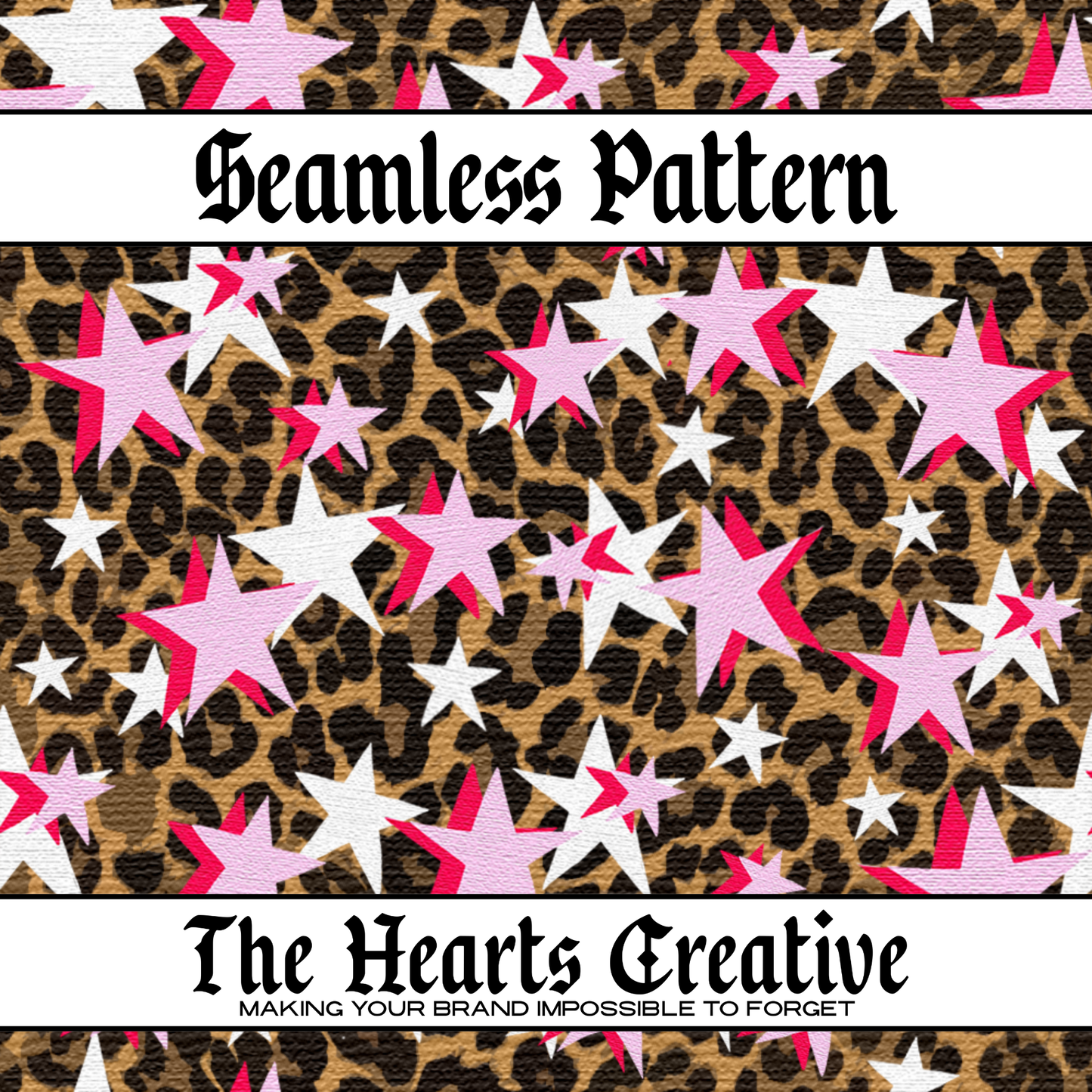 Pink Star Leopard Seamless Pattern