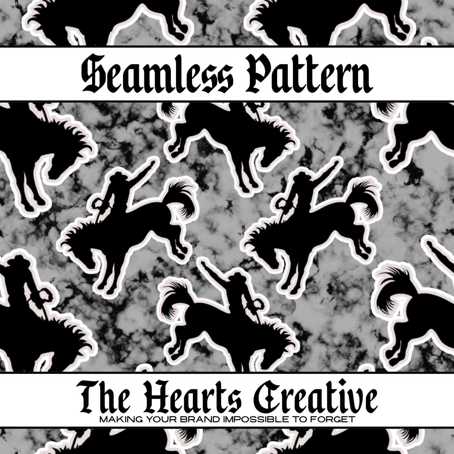 Gray Bronc Seamless Pattern