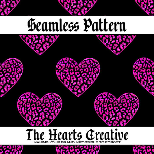 Pink Leopard Heart Seamless Pattern