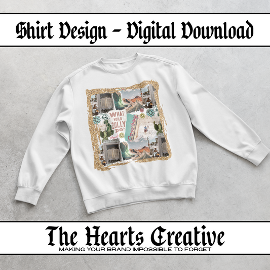 Cowgirl Collage Glitter - Shirt Design - Digital Download