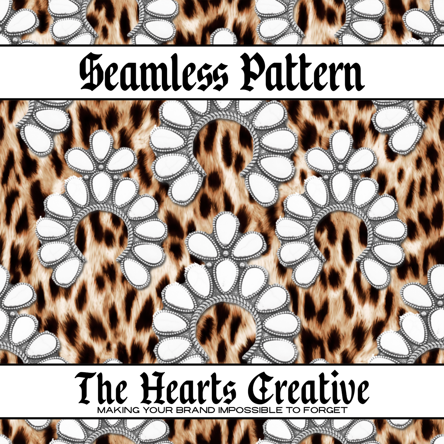 White Stones Leopard Seamless Pattern