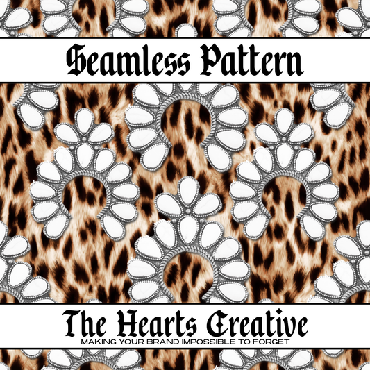 White Stones Leopard Seamless Pattern