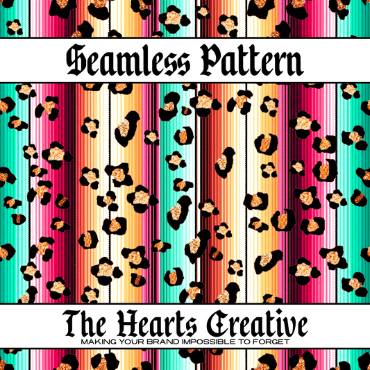 Serape Leopard Spots Seamless Pattern