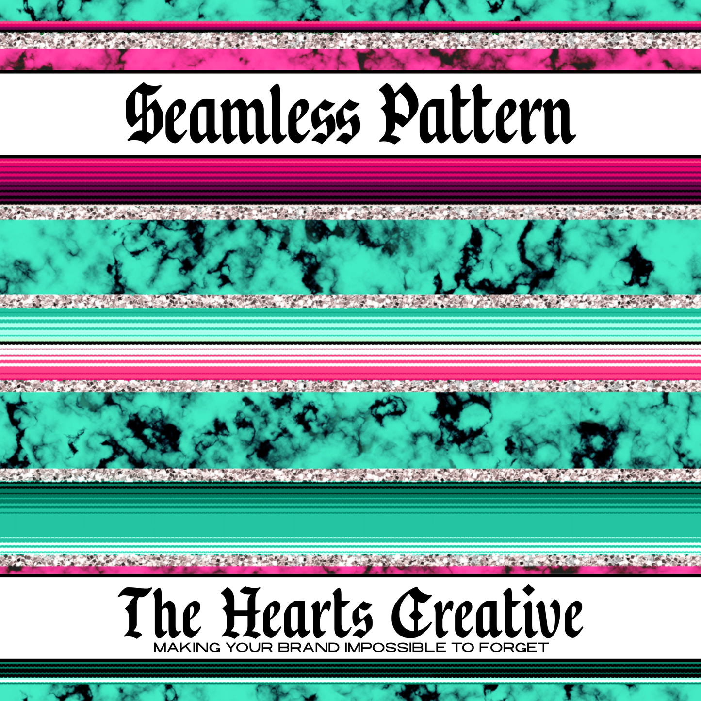 Pink & Turquoise Serape Seamless Pattern