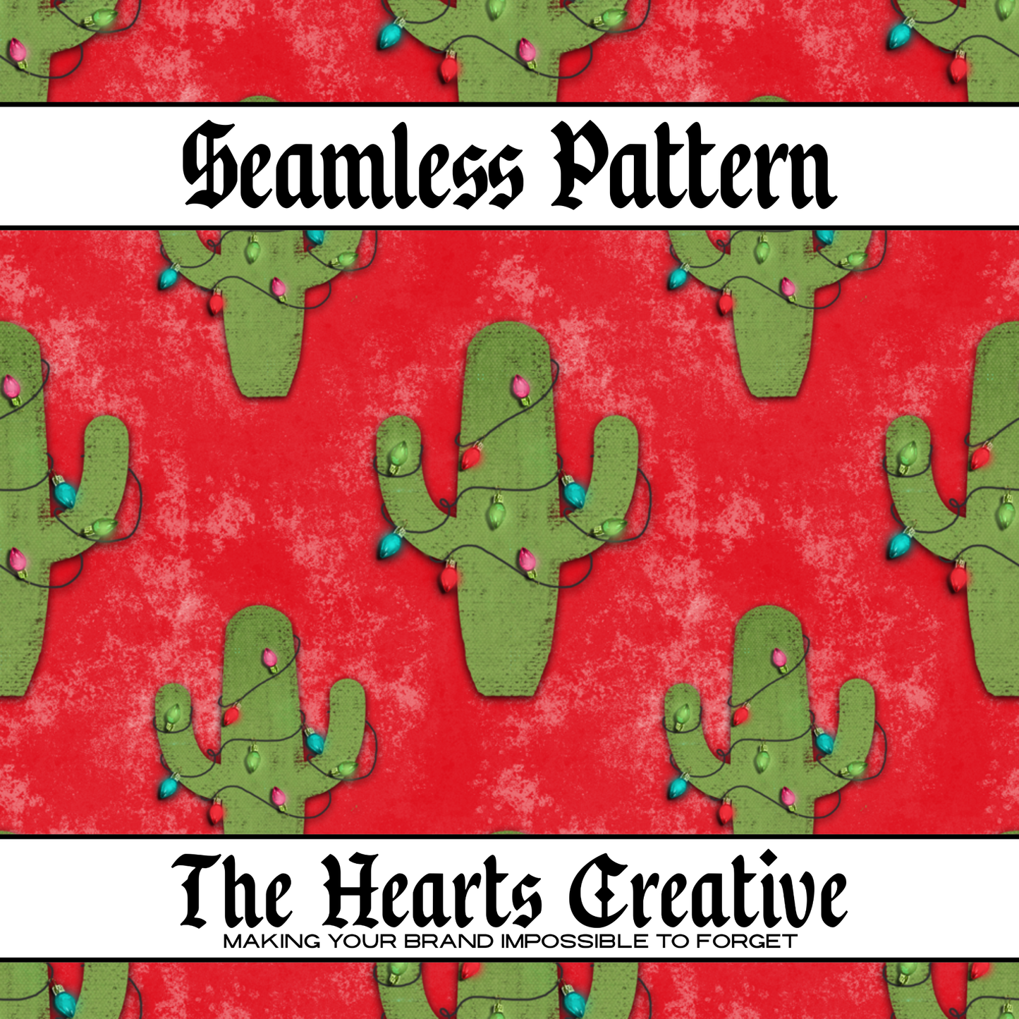 Christmas Cactus Red Seamless Pattern