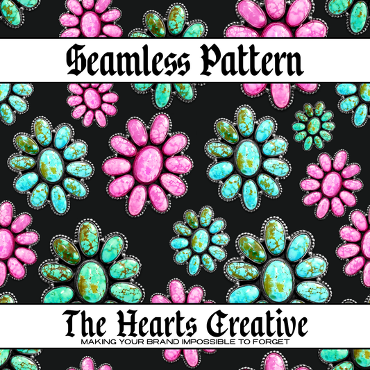 Colorful Stones Dark Seamless Pattern