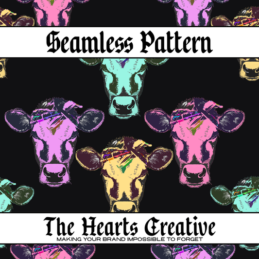 Colorful Cows Seamless Pattern