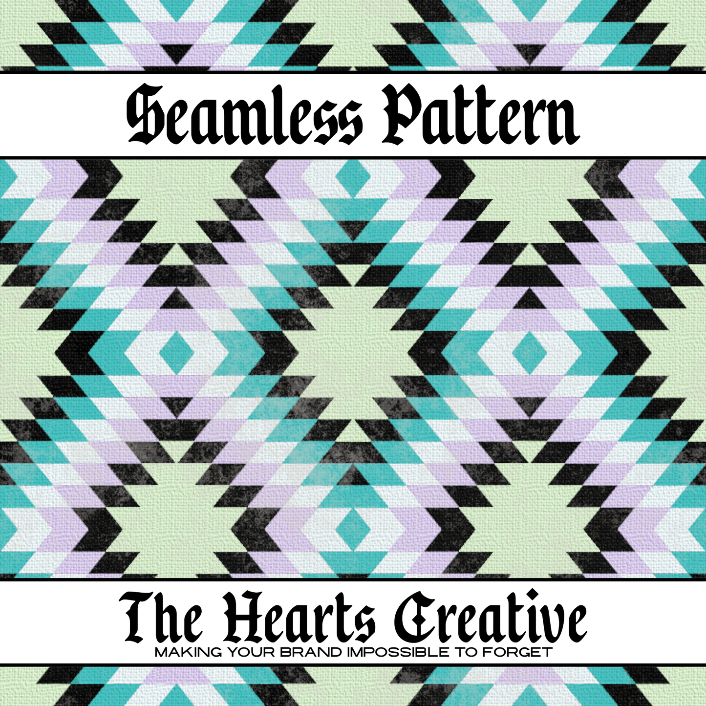 Teal Purple Textured Aztec Seamless Pattern