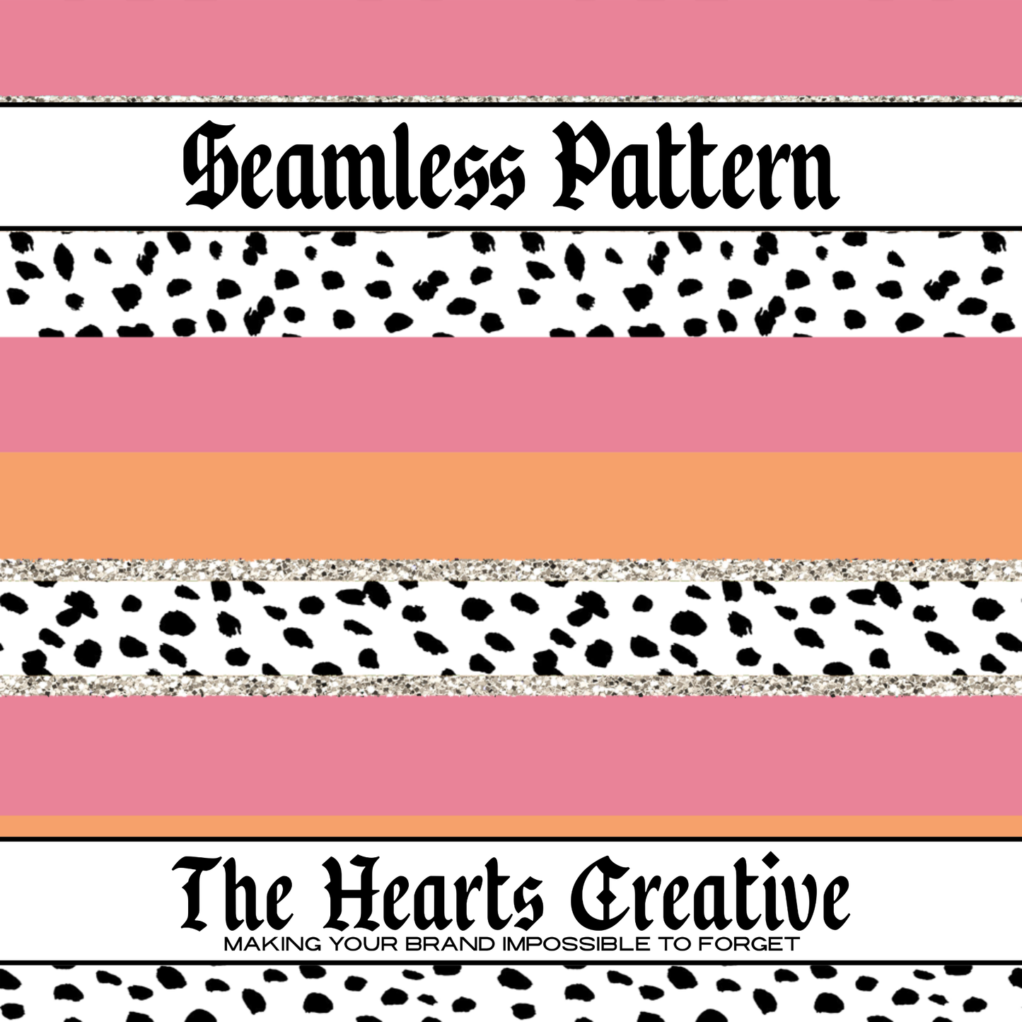 Pink & Orange Dot Stripe Seamless Pattern