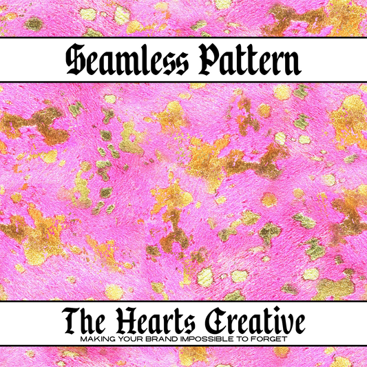 Metallic Gold & Pink Cowhide Seamless Pattern