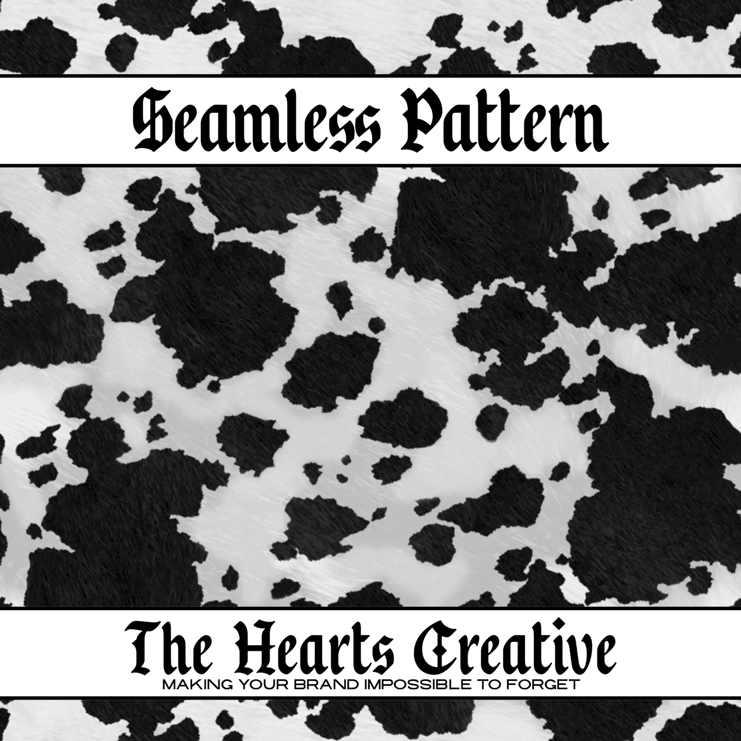 Black & White Cow Seamless Pattern