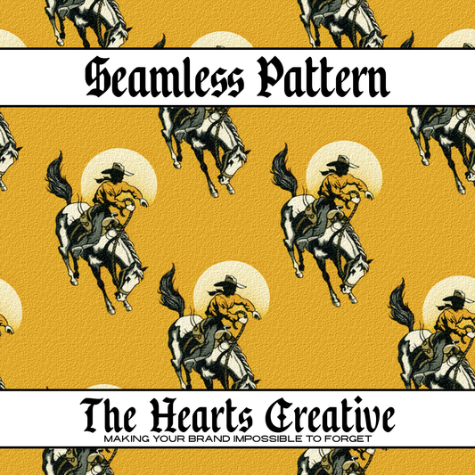 Vintage Cowboy Sun Seamless Pattern