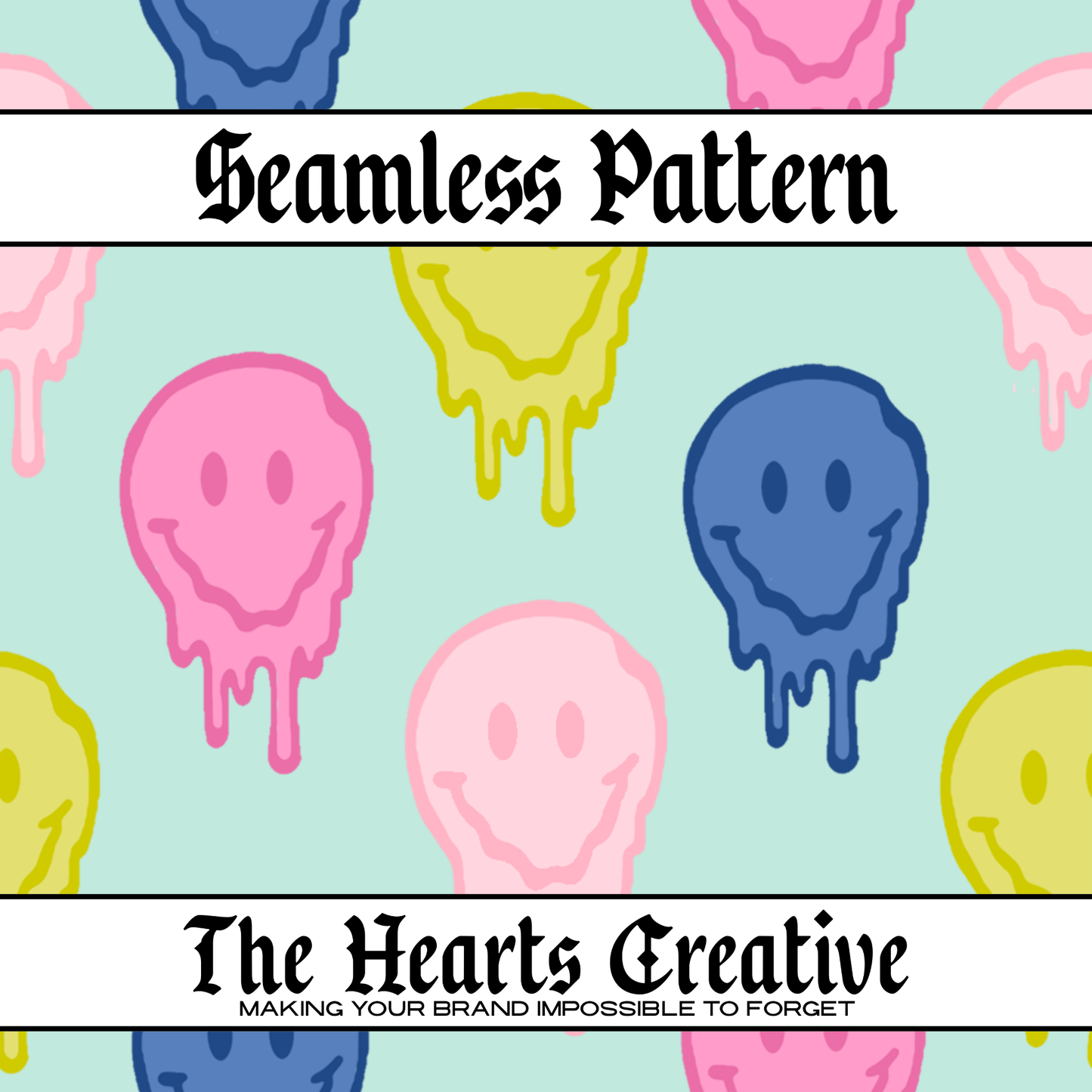 Trendy Melted Smiley Seamless Pattern