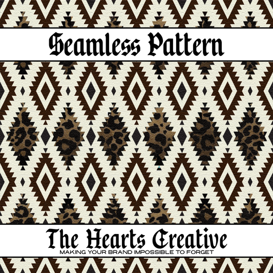 Textured Leopard Aztec Seamless Pattern