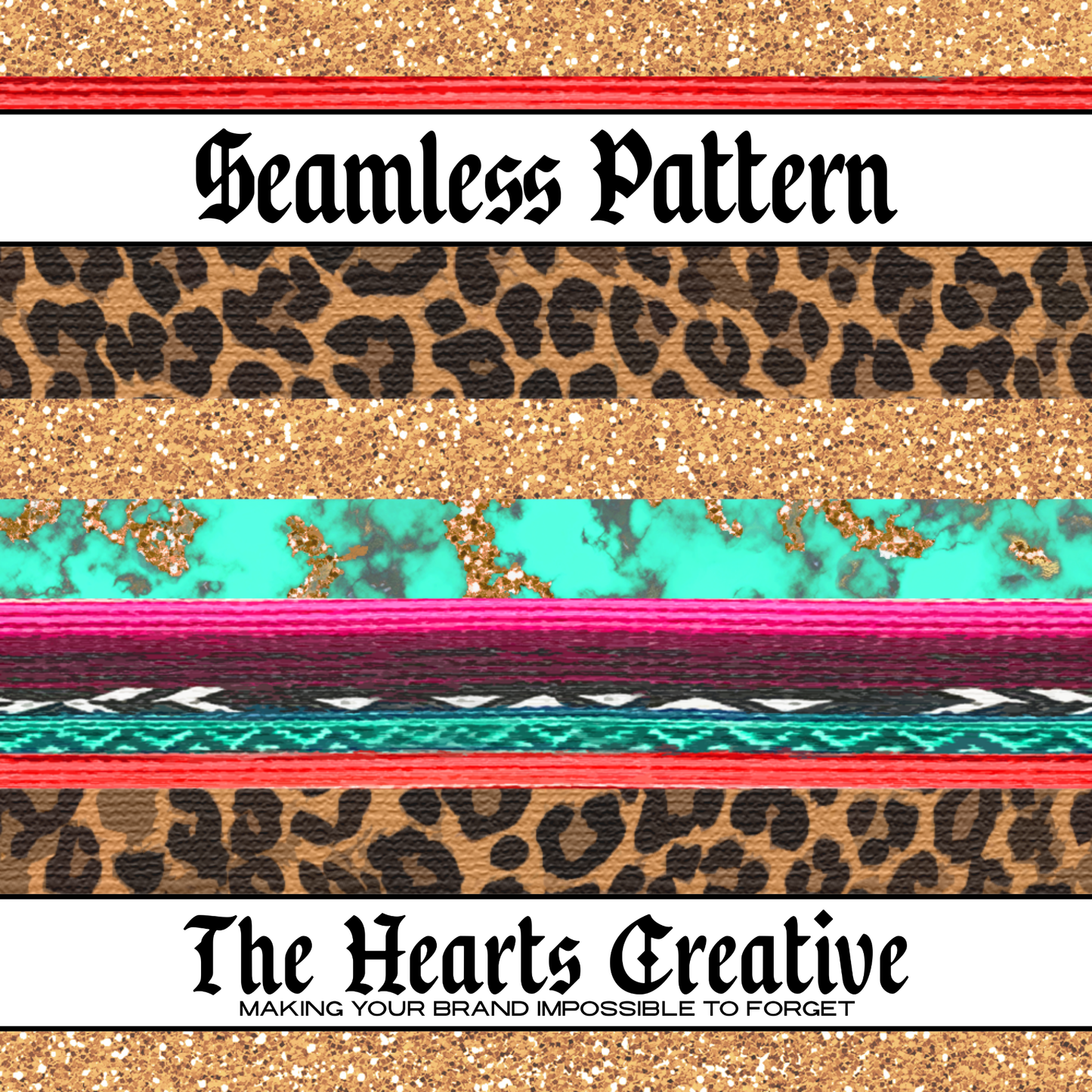 Glitter Serape Leopard Seamless Pattern