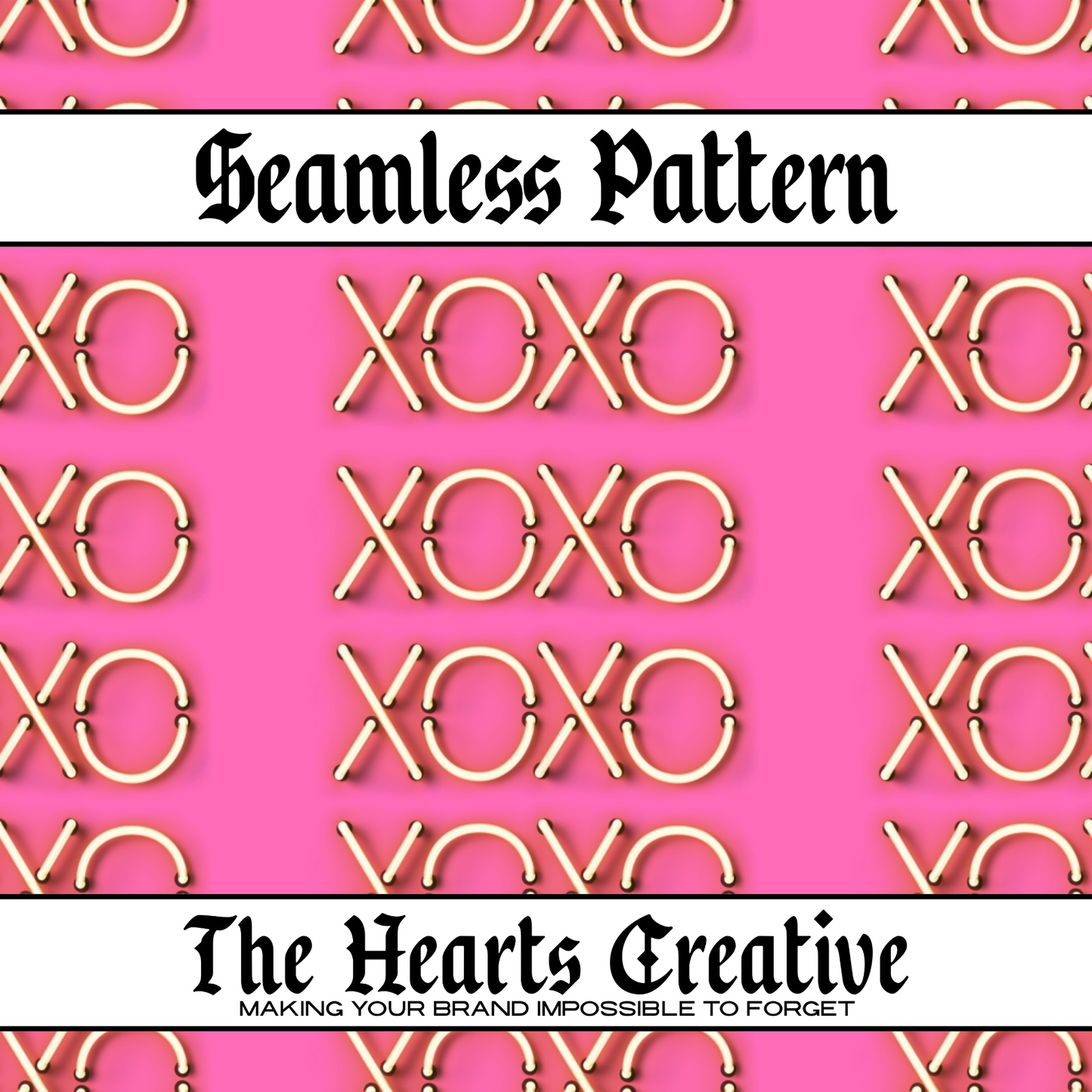 Neon Sign XOXO Seamless Pattern