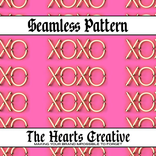 Neon Sign XOXO Seamless Pattern