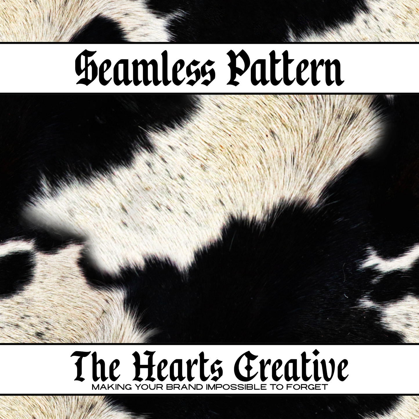 Black & White Cowhide Seamless Pattern