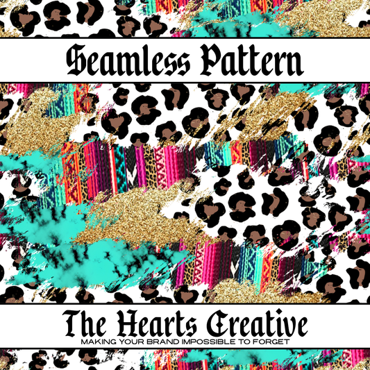 Serape Leopard Brushstrokes Seamless Pattern