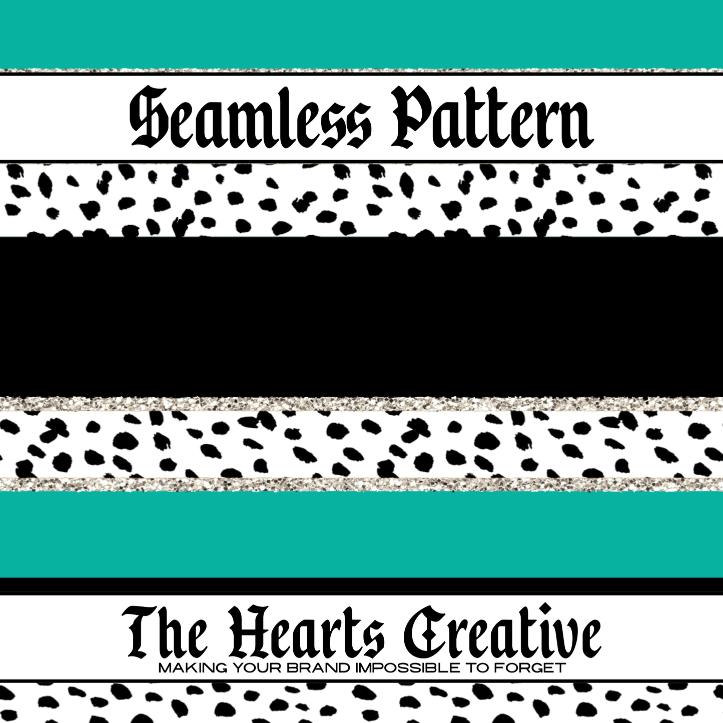 Teal Glitter Dot Stripe Seamless Pattern