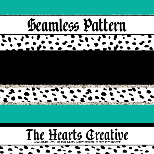 Teal Glitter Dot Stripe Seamless Pattern