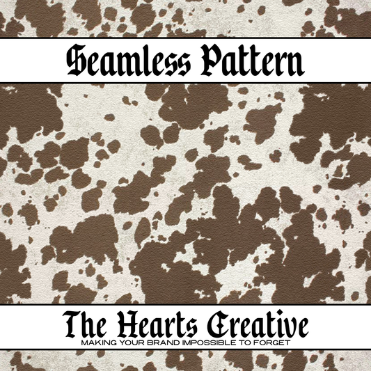 Vintage Brown & White Cowhide Seamless Pattern