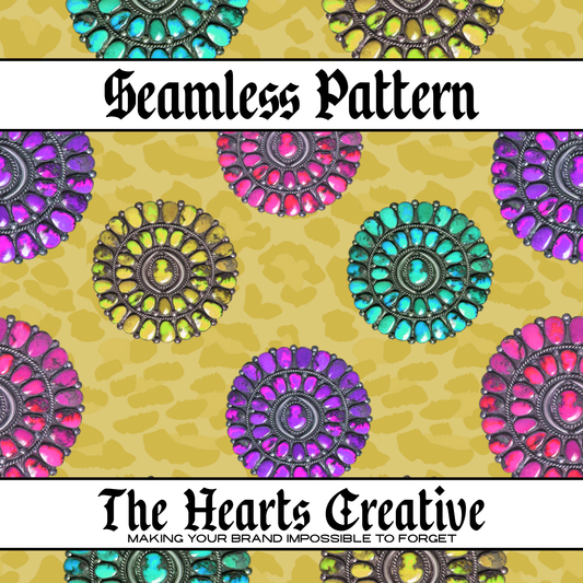 Colorful Stones Leopard Seamless Pattern