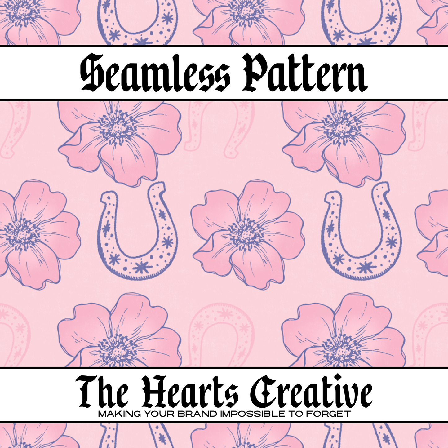 Floral Horseshoe Seamless Pattern