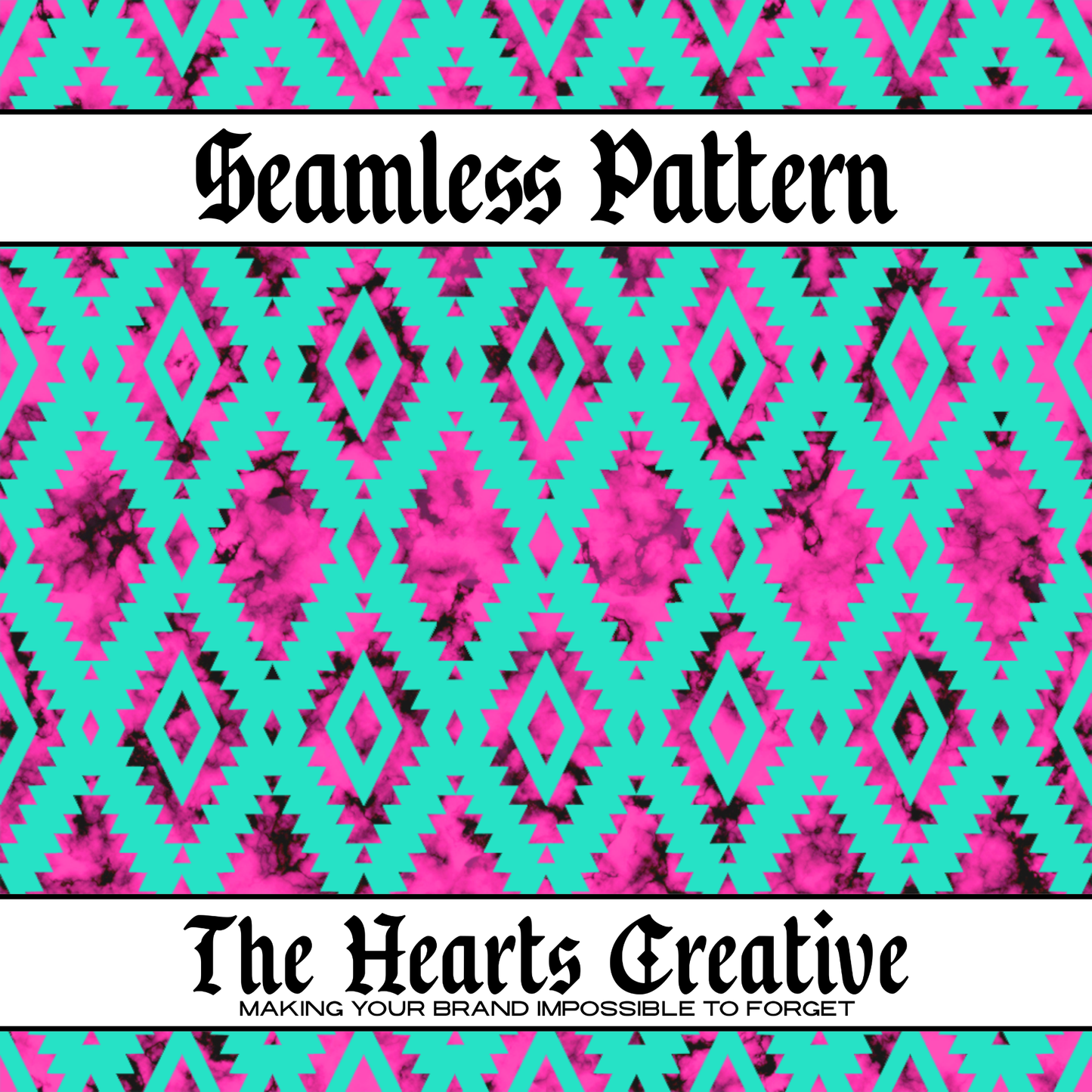 Pink & Turquoise Aztec Seamless Pattern