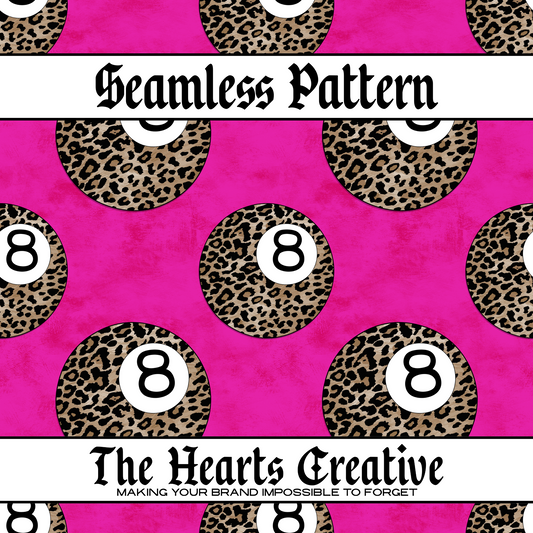 Hot Pink Leopard 8 Ball Seamless Pattern