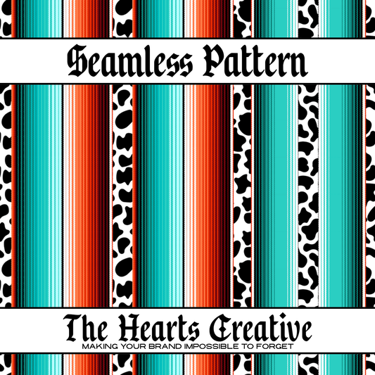 Cow Print Serape Seamless Pattern