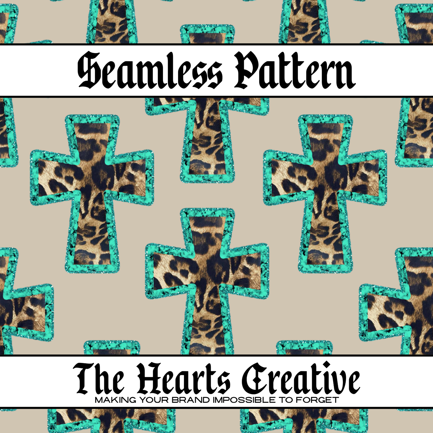 Leopard Cross Tan Seamless Pattern