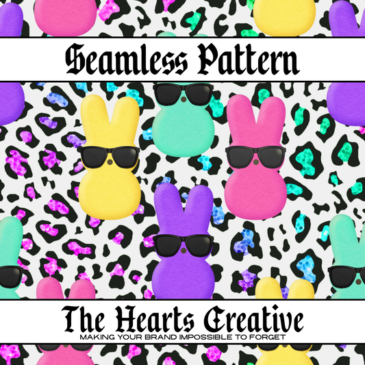 Ombre Leopard Peeps Seamless Pattern