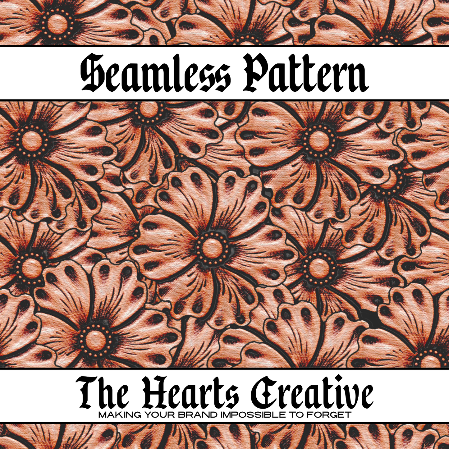 Tooled Leather Floral Seamless Pattern