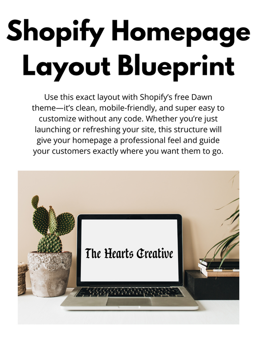 Shopify Homepage Layout Blueprint PDF for Dawn Theme